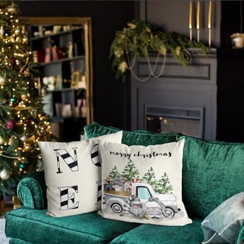 Aitsite 4er-Pack Weihnachts-Kissenbezüge 45 x 45 cm – Winterliche Dekoration für Sofa & Wohnzimmer