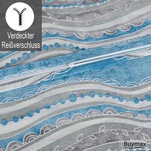 Buymax® Bettwäsche 200x200 3‑teilig (inkl. 2 x 80x80) – 100% Baumwolle Renforcé, OEKO‑TEX STANDARD 100