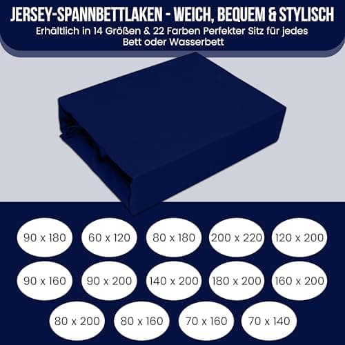 Elastisches Jersey-Spannbettlaken 90x180 cm – 100% Baumwolle, kuschelig warm