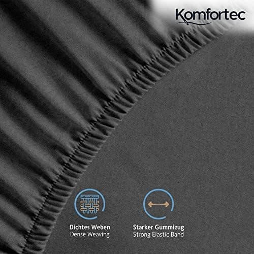 Komfortec Spannbettlaken 90x200 cm Jersey-Baumwolle – OEKO-TEX® Standard 100, Rundumgummizug für perfekte Passform, Weiß