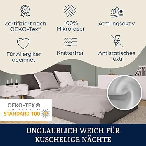 sleepwise Bettwäsche 135x200 Mikrofaser – ÖKO‑TEX zertifiziert, bügelfrei & knitterfrei, 2‑tlg. (inkl. 80x80 cm Kissenbe