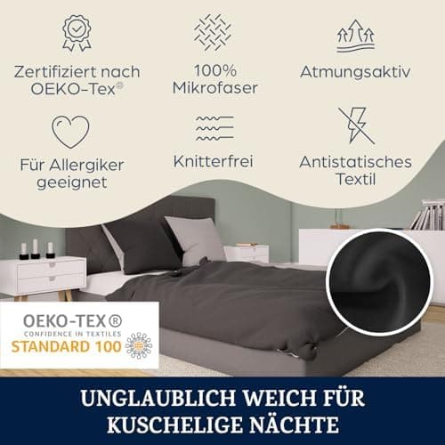 sleepwise Bettwäsche 135x200 Mikrofaser – ÖKO‑TEX zertifiziert, bügelfrei & knitterfrei, 2‑tlg. (inkl. 80x80 cm Kissenbe