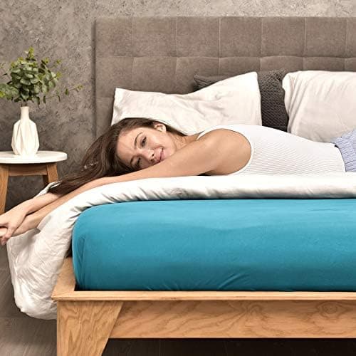 leevitex® Spannbettlaken 180x200–200x200 cm | 100% Jersey-Baumwolle | für Matratzen bis 25 cm