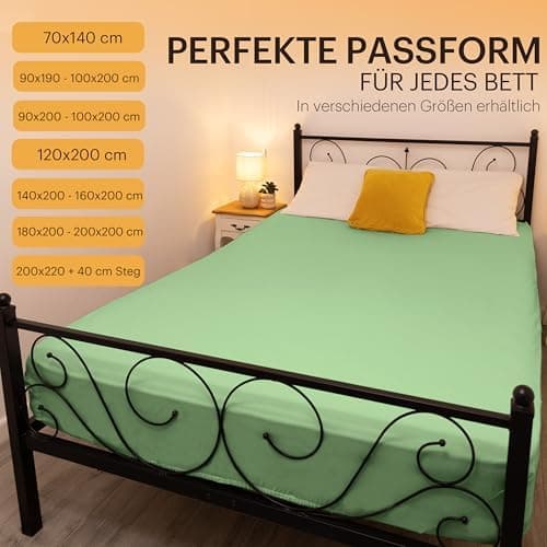 NatureMark Jersey-Spannbettlaken 2er-Pack – 100% Baumwolle, 90 x 200–100 x 200 cm, Creme/Natur