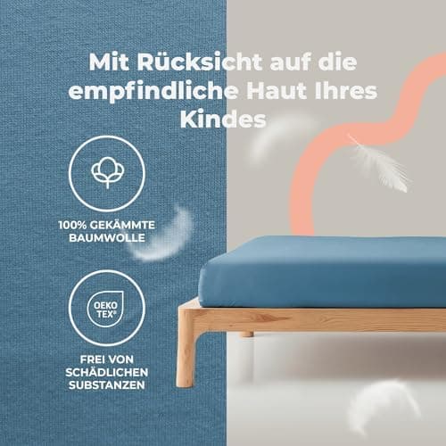 Soft Dream Spannbettlaken 90x200 cm Dunkelgrau – 100% gekämmte Baumwolle Jersey – für Kinder- & Juniorbett