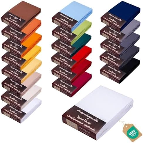AVANTGARDE Spannbettlaken 180x200–200x220 cm, 40 cm Steg – 100% Jersey-Baumwolle 170 g/m², OEKO-TEX – passend für Boxspr