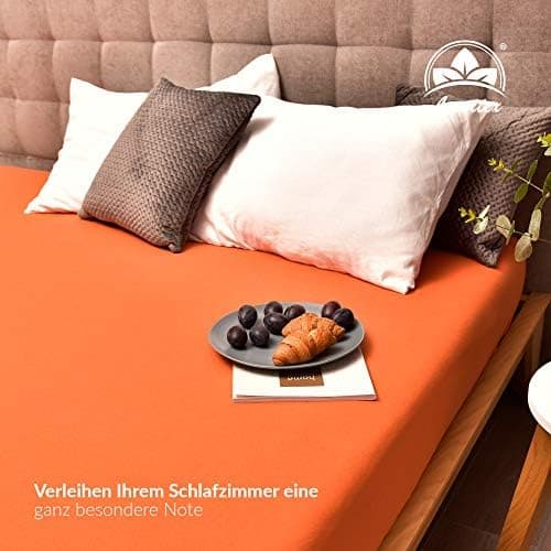 leevitex® Spannbettlaken 180x200–200x200 cm | 100% Jersey-Baumwolle | für Matratzen bis 25 cm