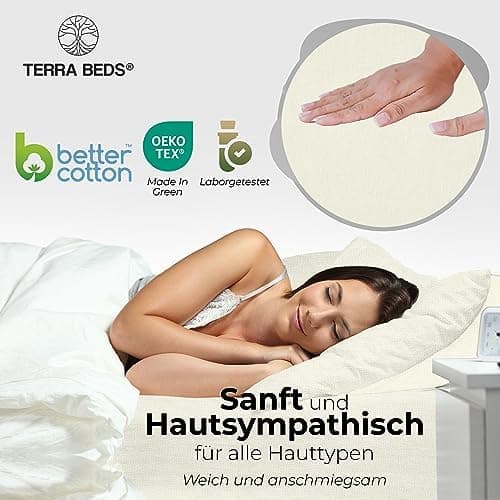 Premium Spannbettlaken 140x200–160x200 cm | 100% Baumwoll‑Jersey 160 g/m² | OEKO‑TEX MADE IN GREEN | 10 Farben