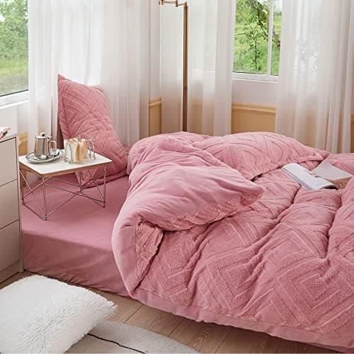 Kuschelige Plüsch-Bettwäsche 135x200 cm – Teddy-Fleece, extra warm, inkl. Kissenbezug 80x80 cm (Grau)