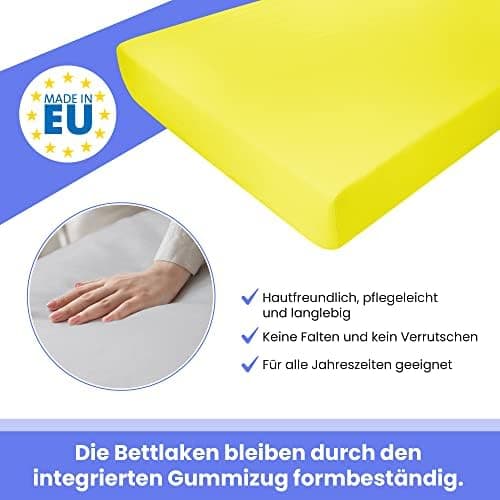 Elastisches Jersey-Spannbettlaken 90x180 cm – 100% Baumwolle, kuschelig warm