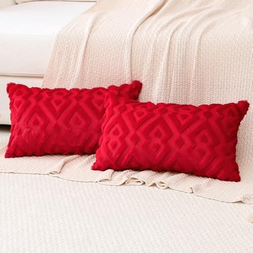 Artscope 2er-Set Kissenbezüge (40x40 cm) – weicher Kurzplüsch Wollsamt, Schneeflocke Creme Beige