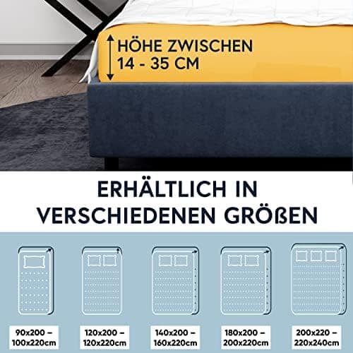 MOON-Luxury Spannbettlaken/Spannbetttuch Jersey-Stretch 230 g/m² OEKO-TEX – anthrazit, 90×200–100×220