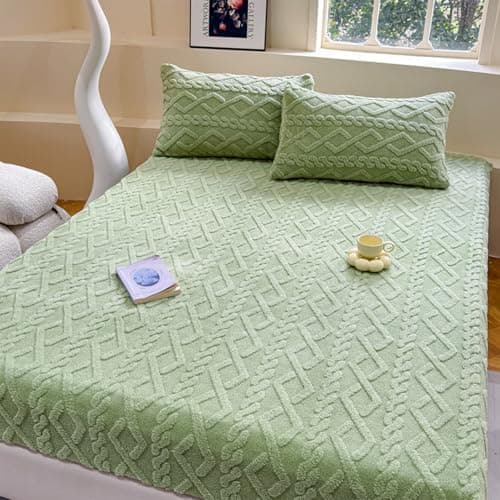 Spannbettlaken Winter Extra Warm aus hochdichtem Taftvlies – 90×200 cm (Bettlaken + Kissenbezug für Einzelbett)