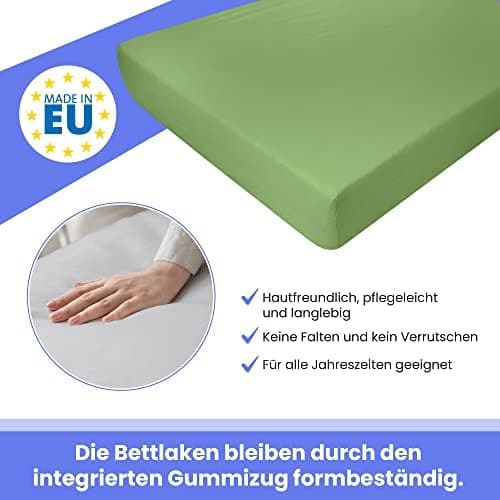 Best for Kids Spannbettlaken – 100% Baumwolle Jersey, 80×160 cm (Rostbraun)