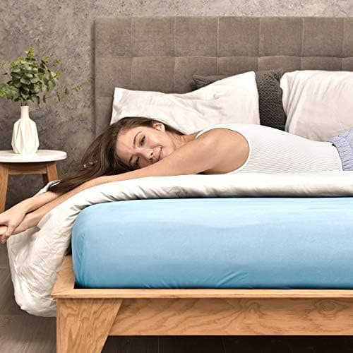 leevitex® Spannbettlaken 180x200–200x200 cm | 100% Jersey-Baumwolle | für Matratzen bis 25 cm