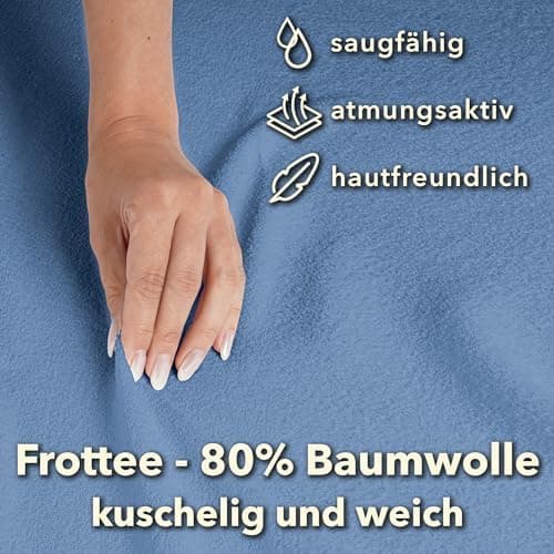STUDIO Basic Frottee-Spannbettlaken 90 x 200 cm – weiches 80% Baumwolle/20% Polyester, elastisch & bügelfrei, OEKO-TEX f
