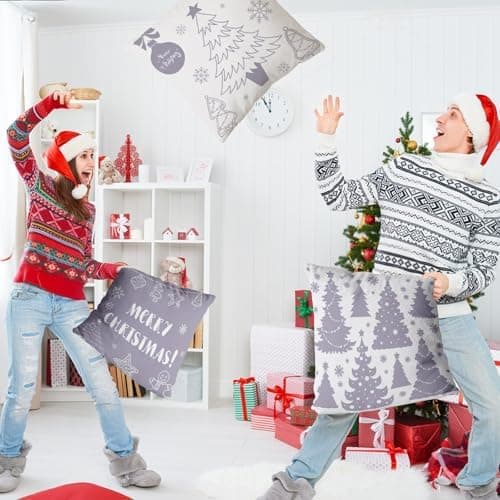 Aitsite 4er-Pack Weihnachts-Kissenbezüge 45 x 45 cm – Winterliche Dekoration für Sofa & Wohnzimmer
