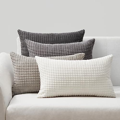 Topfinel Kissenbezüge 40x40 cm 4er-Set Rosa – Cord-Optik, flauschig, GRS‑zertifiziert