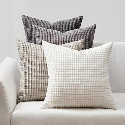 Topfinel Kissenbezüge 40x40 cm 4er-Set Rosa – Cord-Optik, flauschig, GRS‑zertifiziert