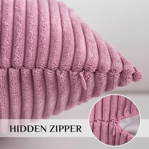 Softalker Kissenbezug 40x40 cm – 2er Set flauschig rosa, Dekokissenbezug für Sofa, Wohnzimmer & Schlafzimmer