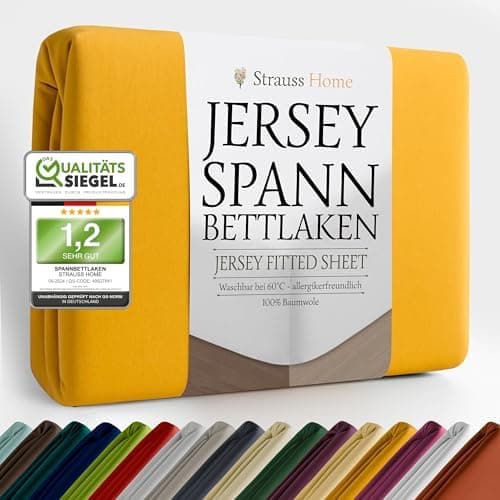 Jersey-Spannbettlaken / Spannbetttuch – 100% Baumwolle, 180x200–200x200 cm