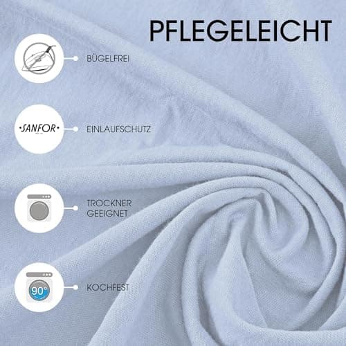 CelinaTex Jersey-Spannbettlaken 90x200–100x200 cm bis 26 cm Matratzenhöhe | 100% gekämmte Baumwolle | OEKO‑TEX STANDARD