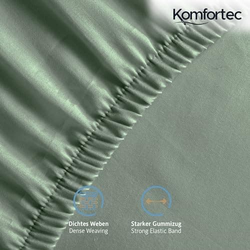 Komfortec Spannbettlaken 90x200 cm Jersey-Baumwolle – OEKO-TEX® Standard 100, Rundumgummizug für perfekte Passform, Weiß
