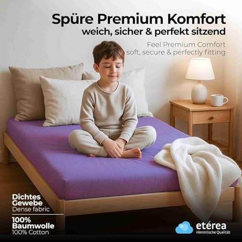 etérea Jersey-Spannbettlaken 80x200 cm Weiß – 100% Baumwolle, OEKO-TEX MADE IN GREEN & STANDARD 100