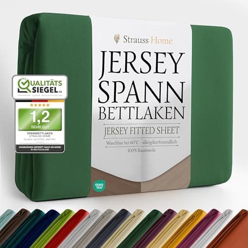 Jersey-Spannbettlaken / Spannbetttuch – 100% Baumwolle, 180x200–200x200 cm