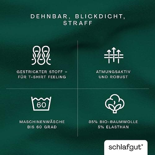 Schlafgut Pure Spannbettlaken 90x200 bis 100x220 cm – 95% Bio-Baumwolle & 5% Elasthan, Oeko-TEX zertifiziert – passend f