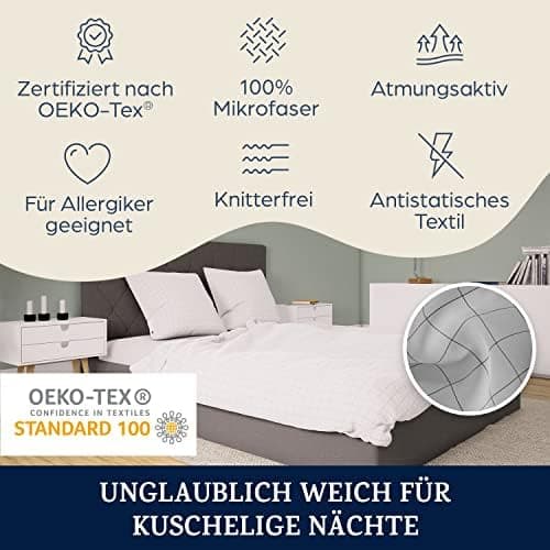 sleepwise Bettwäsche 135x200 Mikrofaser – ÖKO‑TEX zertifiziert, bügelfrei & knitterfrei, 2‑tlg. (inkl. 80x80 cm Kissenbe