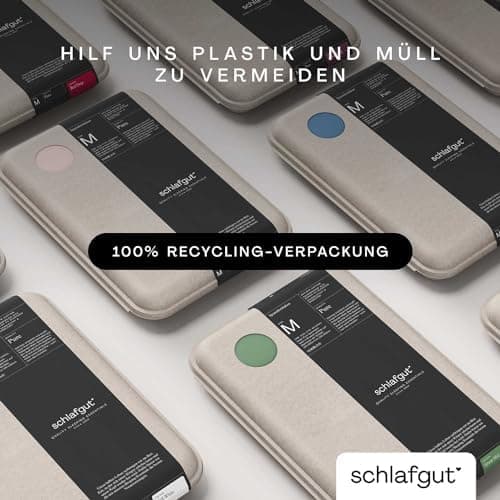 Schlafgut Pure Spannbettlaken 90x200 bis 100x220 cm – 95% Bio-Baumwolle & 5% Elasthan, Oeko-TEX zertifiziert – passend f