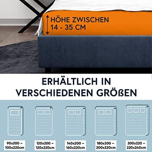 MOON-Luxury Spannbettlaken/Spannbetttuch Jersey-Stretch 230 g/m² OEKO-TEX – anthrazit, 90×200–100×220