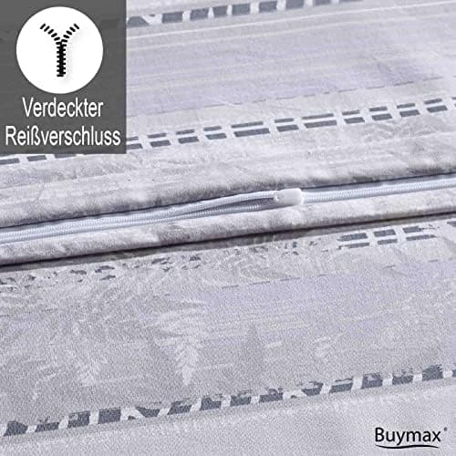 Buymax® Bettwäsche 200x200 3‑teilig (inkl. 2 x 80x80) – 100% Baumwolle Renforcé, OEKO‑TEX STANDARD 100