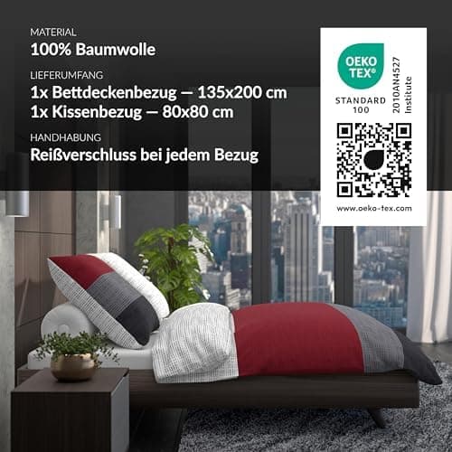 LARAWELL Bettwäsche-Set 135x200 Baumwolle