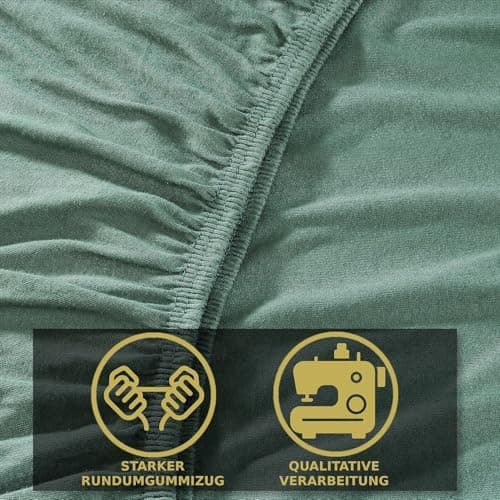 MALIKA® Spannbettlaken 120x200 cm – Jersey-Baumwolle Spannbetttuch, passend für Matratzen bis 28 cm