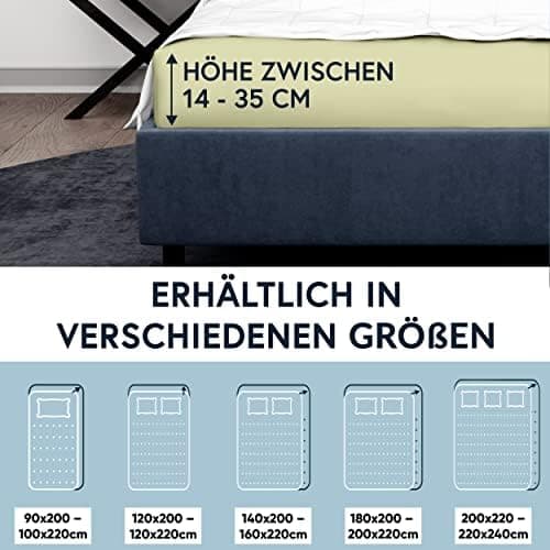 MOON-Luxury Spannbettlaken/Spannbetttuch Jersey-Stretch 230 g/m² OEKO-TEX – anthrazit, 90×200–100×220
