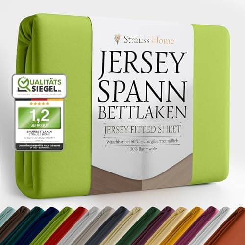 Jersey-Spannbettlaken / Spannbetttuch – 100% Baumwolle, 180x200–200x200 cm