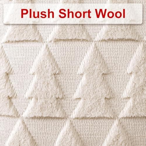 Artscope 2er-Set Kissenbezüge (40x40 cm) – weicher Kurzplüsch Wollsamt, Schneeflocke Creme Beige