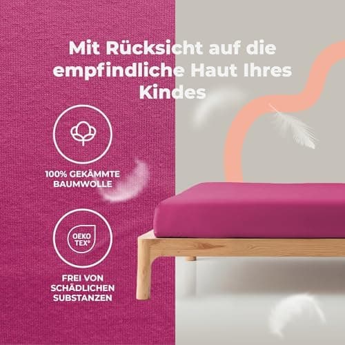 Soft Dream Spannbettlaken 90x200 cm Dunkelgrau – 100% gekämmte Baumwolle Jersey – für Kinder- & Juniorbett
