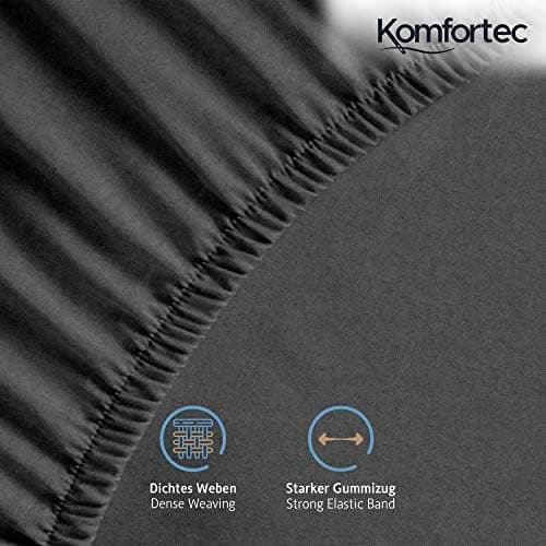 Komfortec Spannbettlaken 90x200 cm Jersey-Baumwolle – OEKO-TEX® Standard 100, Rundumgummizug für perfekte Passform, Weiß