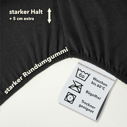 STUDIO Basic Frottee-Spannbettlaken 90 x 200 cm – weiches 80% Baumwolle/20% Polyester, elastisch & bügelfrei, OEKO-TEX f