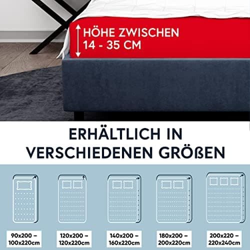 MOON-Luxury Spannbettlaken/Spannbetttuch Jersey-Stretch 230 g/m² OEKO-TEX – anthrazit, 90×200–100×220