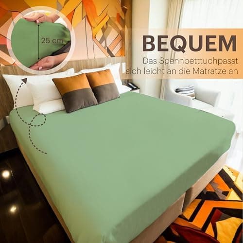 NatureMark Jersey-Spannbettlaken 2er-Pack – 100% Baumwolle, 90 x 200–100 x 200 cm, Creme/Natur