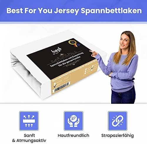 Elastisches Jersey-Spannbettlaken 90x180 cm – 100% Baumwolle, kuschelig warm