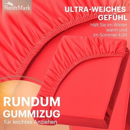 NatureMark Jersey-Spannbettlaken 2er-Pack – 100% Baumwolle, 90 x 200–100 x 200 cm, Creme/Natur