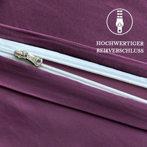 Kissenbezug 40x80 cm 2er Set – 100% Mikrofaser Beige, weich & bügelfrei mit Reißverschluss