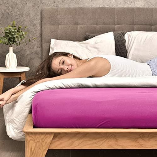 leevitex® Spannbettlaken 180x200–200x200 cm | 100% Jersey-Baumwolle | für Matratzen bis 25 cm