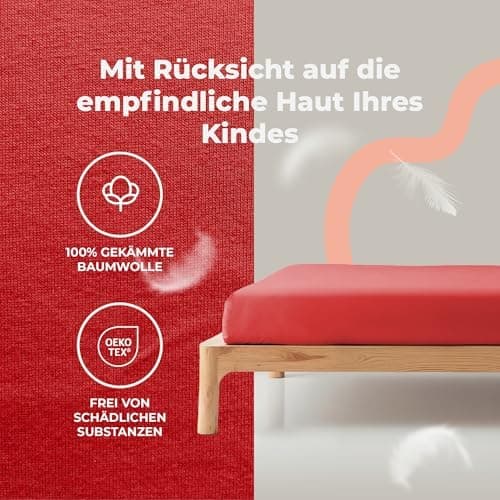 Soft Dream Spannbettlaken 90x200 cm Dunkelgrau – 100% gekämmte Baumwolle Jersey – für Kinder- & Juniorbett