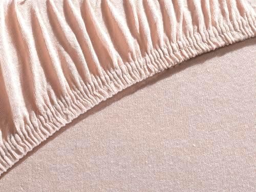 Jersey-Spannbettlaken 100% Baumwolle – 90–100×200 cm, für Matratzen bis 25 cm (Steghöhe bis 23 cm), Beige